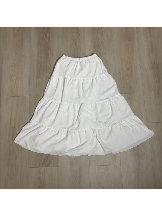 Brandy Melville Dresses & Skirts - Brandy Melville White Tiered Maxi Skirt S Viscose Lined Boho Cottagecore Ruffle